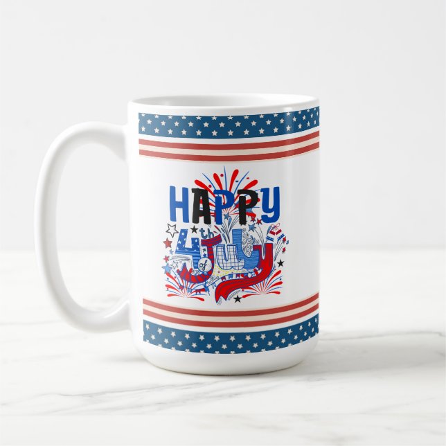 Mug Bon 4 juillet Fireworks USA-63261 (Gauche)
