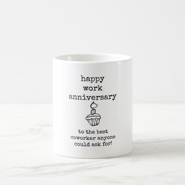 Mug Bon Anniversaire de travail, Cadeau Coworker (Centre)