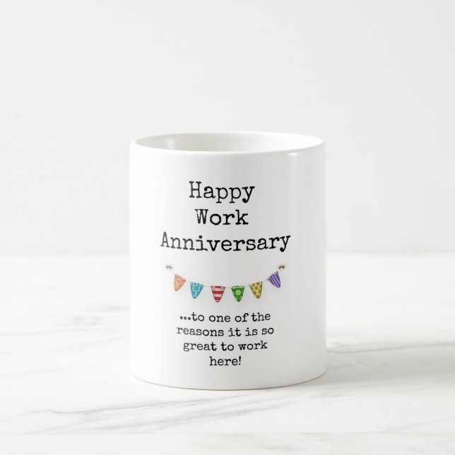 Mug Bon Anniversaire De Travail, Coworker, Cadeau Boss (Centre)