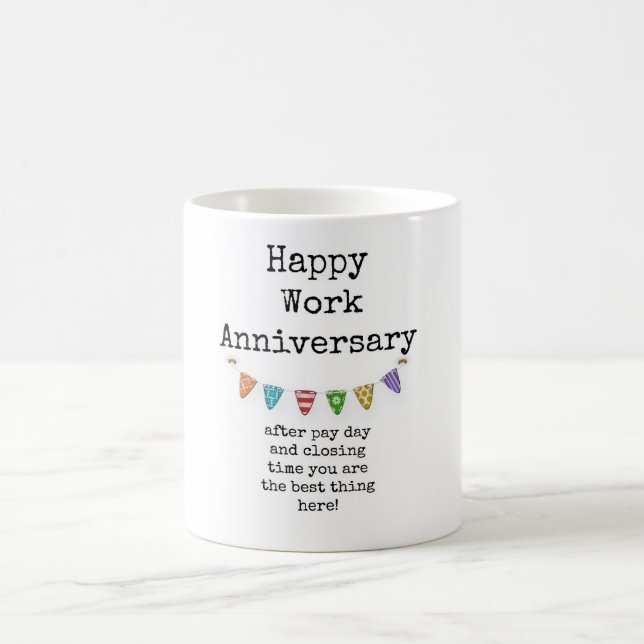 Mug Bon Anniversaire De Travail, Drôle Coworker Café M (Centre)