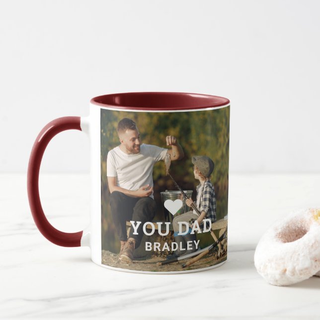 Mug BON COEUR AMOUREZ-VOUS PÈRE Fête des pères photo (Avec donut)