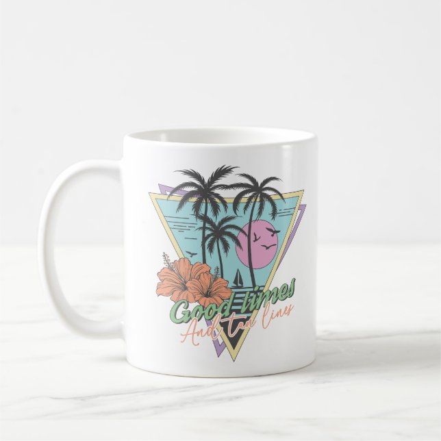 Mug Bon Temps Et Lignes De Tan (Gauche)