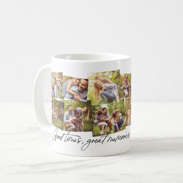 Mug Bon temps grands souvenirs 12 photo collage de fam (Devant gauche)