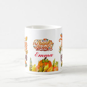 Mug Bon thanksgiving Citrouille Feuille Automne