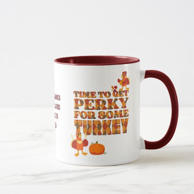 Mug Bon thanksgiving PERKY POUR TURKEY PLAaid (Droite)