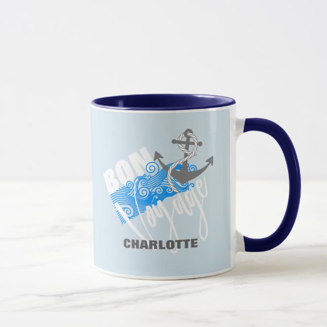 Mug Bon Voyage Nautique Personnalisé (Droite)