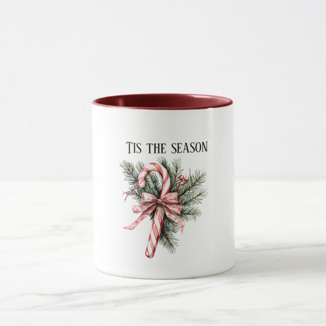 Mug Bonbon en Canne à Sucre Rouge Noël Sapin de Noël (Centre)