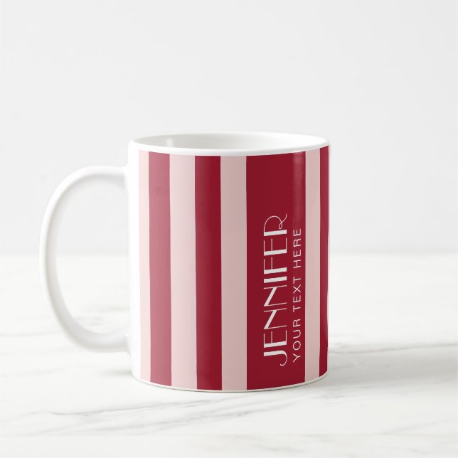 Mug Bonbons colorés Couleur arc-en-ciel rouge Rayures  (Gauche)