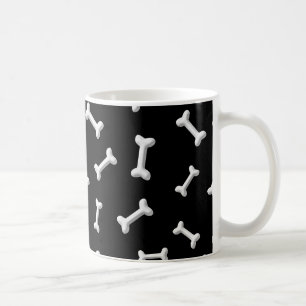 Mug Bones Blanches Sur Arrière - plan Noir Personnalis