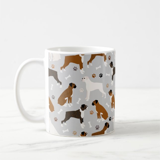 Mug Bones et pattes de chien de boxe (Gauche)