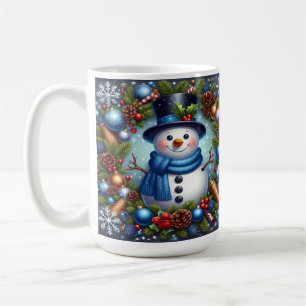 Mug Bonhomme de neige avec ornements de Noël et pommes