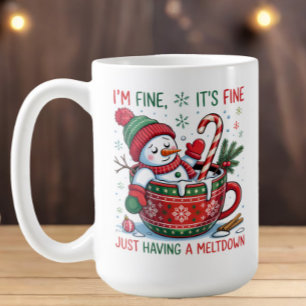 Mug Bonhomme de neige de Noël, je vais bien, je fonds