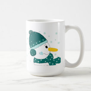 Mug Bonhomme de neige en chapeau et écharpe sarcelle