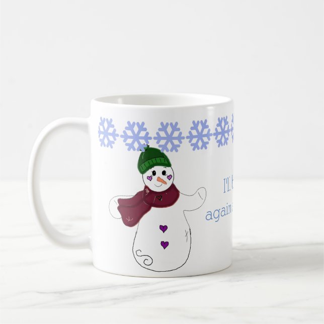 Mug Bonhomme de neige faisant au revoir (Gauche)
