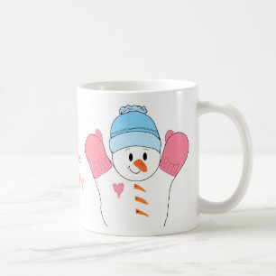 Mug Bonhomme de neige Frosty en rose