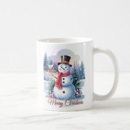 Mug Bonhomme de neige Joyeux Noël Couleurs de l'eau