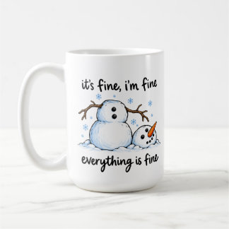 Mug Bonhomme de neige qui fond humour d'hiver drôle