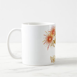 Mug Bonjour 2026 Feux d'artifice du Cheval d'or