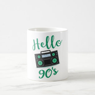 Mug Bonjour 90s radio cassette enregistreur