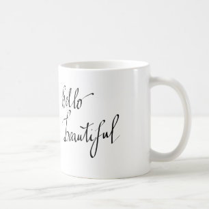 Mug Bonjour beau manuscrit simple de typographie