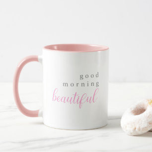 Mug bonjour beau rose pour maman