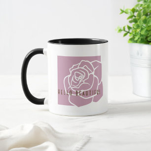 Mug Bonjour Belle - Rose Rose Moderne Élégant Café