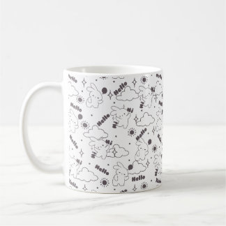 Mug Bonjour, C'est l'heure du lapin avec la ligne Duo