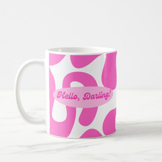 Mug Bonjour, chérie ! Musique rose (Gauche)