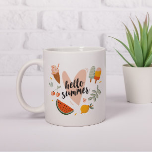 Mug Bonjour Citation Été Coloré Mignon