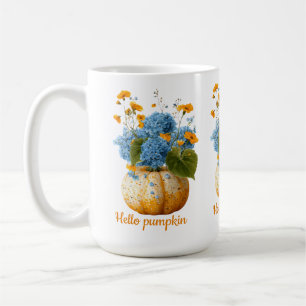 Mug Bonjour Citrouille Floral Halloween Arrangement