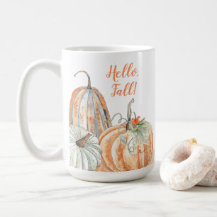 Mug Bonjour Citrouilles d'aquarelle d'automne