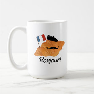 Mug Bonjour Croissant Français - France Drôle Nourritu