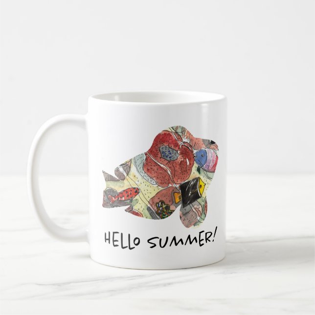 Mug Bonjour été Poissons coraux Tropical Sea Aquarelle (Gauche)