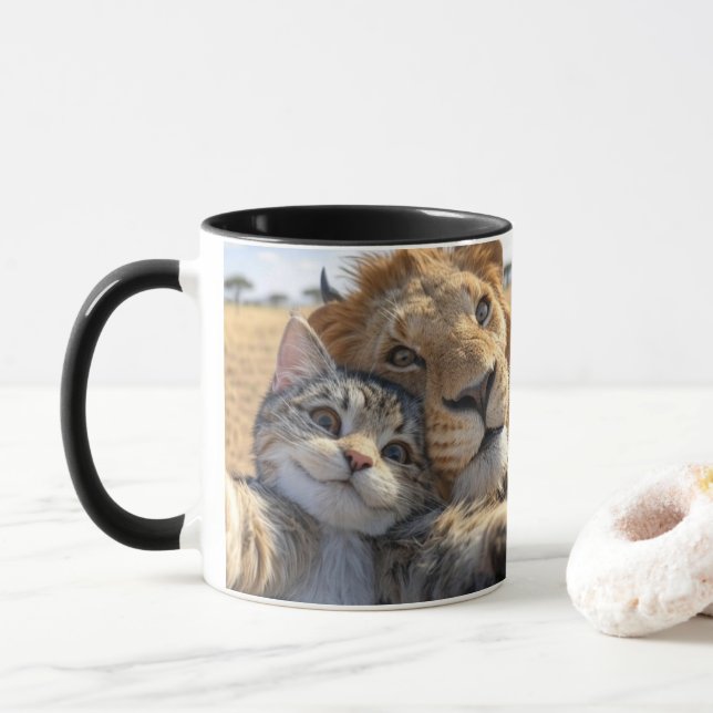 Mug Bonjour lion (Avec donut)