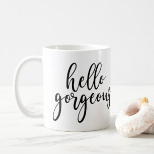 Mug Bonjour manuscrit manuscrit noir magnifique