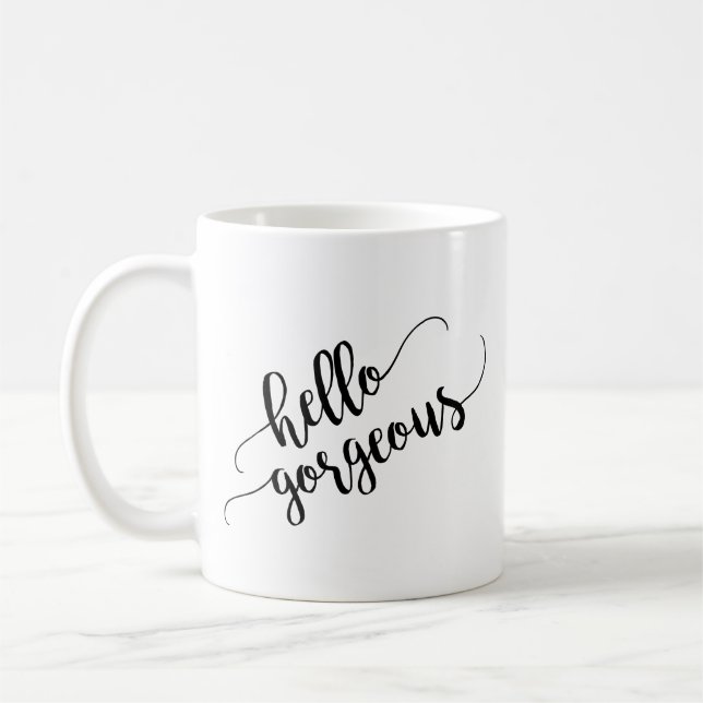 Mug Bonjour merveilleuse typographie (Gauche)