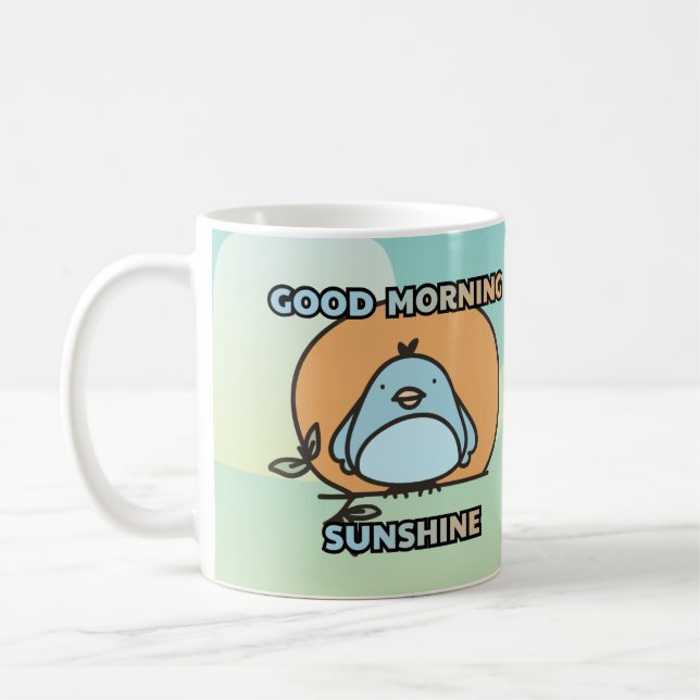 Mug Bonjour mignon oiseau dessin animé (Gauche)
