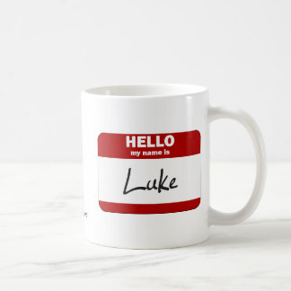Mug Bonjour mon nom est Luc (rouge)
