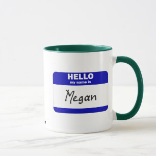 Mug Bonjour mon nom est Megan (bleue)