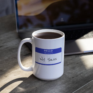 Mug Bonjour Mon nom est Rude ou Funny Blue personnalis