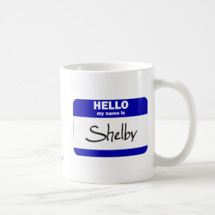Mug Bonjour mon nom est Shelby (bleu)