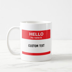 Mug Bonjour, mon nom est (votre texte)