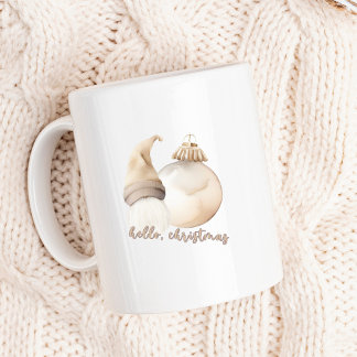 Mug Bonjour Noël Beige Gnome Ornement