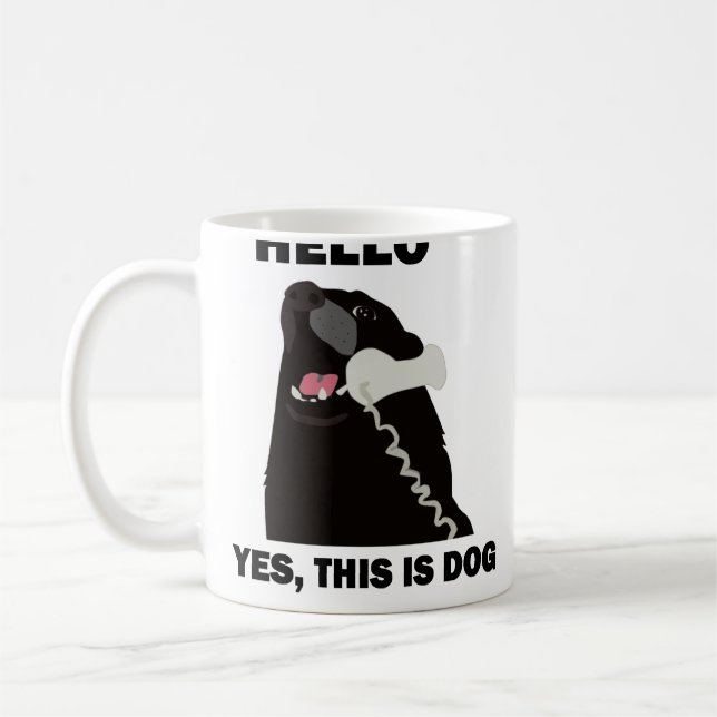 Mug BONJOUR OUI C'EST téléphone de téléphone de CHIEN (Gauche)