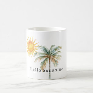 Mug Bonjour Palmier Tropical Soleil