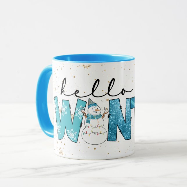 Mug Bonjour Personnaliser d'hiver (Devant gauche)
