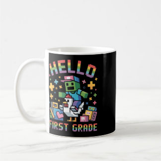 Mug Bonjour poulet zombie pixel de rentrée en 1re anné