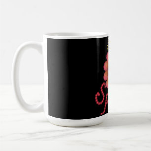Mug Bonjour Printemps - Art floral rose et orange text