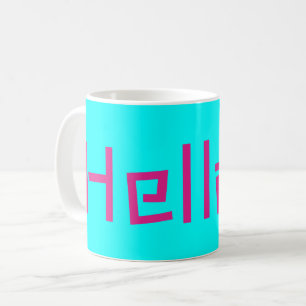 Mug Bonjour rose turquoise