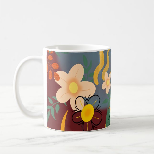 Mug Bonjour Spring Happiness Time, Flore Tropicale (Gauche)